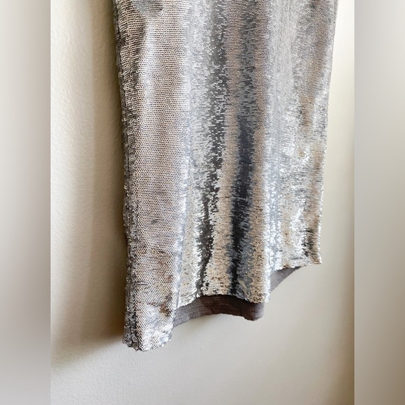 IRO Silver Sequin Mini Dress Shift Disco Party Sparkle Cocktail NYE Holiday S - Picture 9 of 12